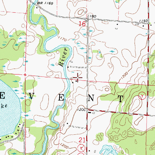 Topographic Map of Town of Bevent, WI