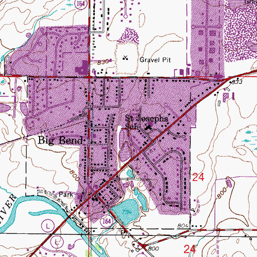 Topographic Map of Village of Big Bend, WI