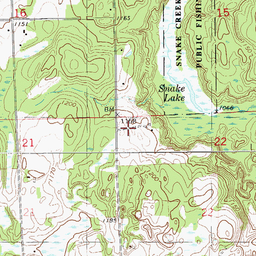 Topographic Map of Town of Black Brook, WI
