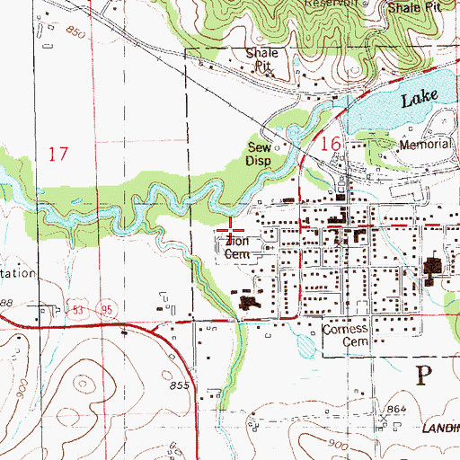 Topographic Map of City of Blair, WI