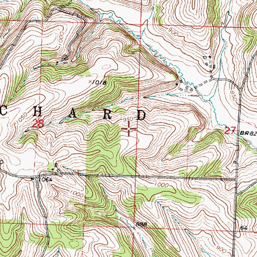 Topographic Map of Town of Blanchard, WI