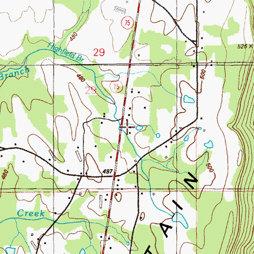 Topographic Map of Ider Church, AL
