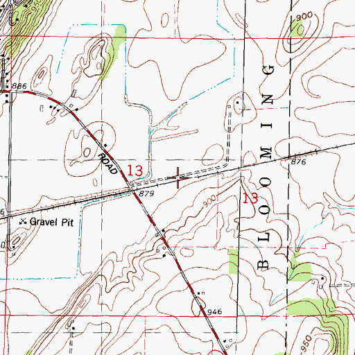 Topographic Map of Town of Blooming Grove, WI