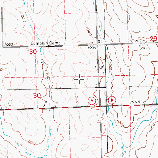 Topographic Map of Town of Bloomington, WI