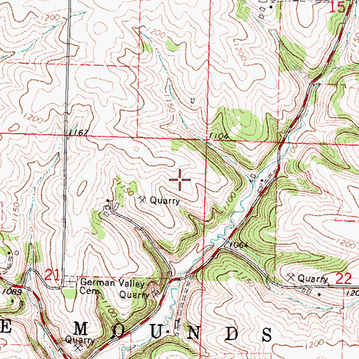 Topographic Map of Town of Blue Mounds, WI