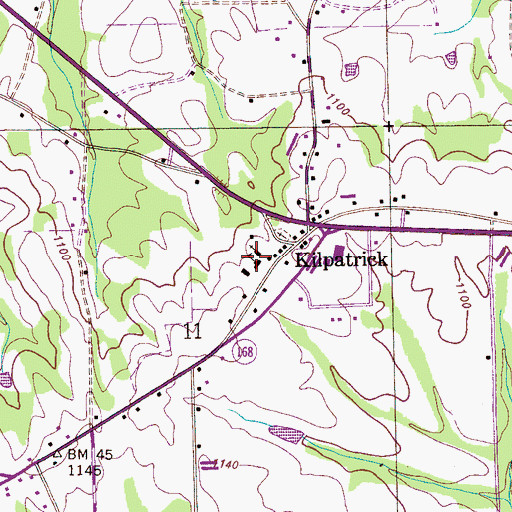 Topographic Map of Kilpatrick Church, AL