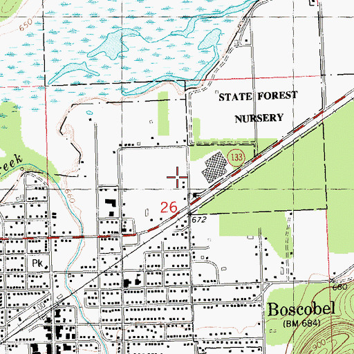 Topographic Map of City of Boscobel, WI