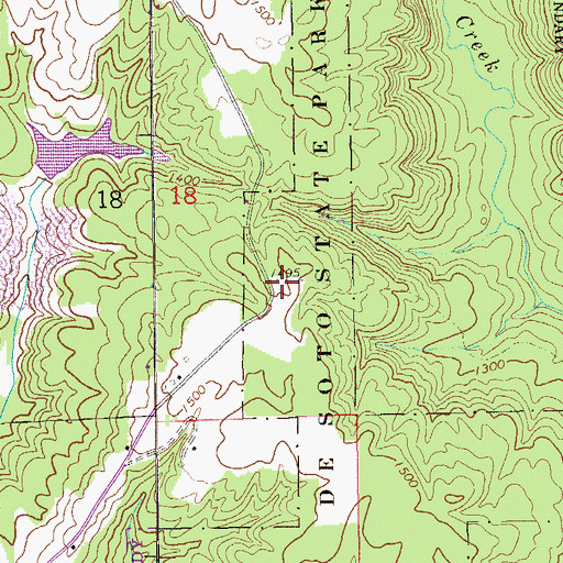 Topographic Map of King Cemetery, AL