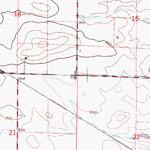 Topographic Map of Town of Bradford, WI