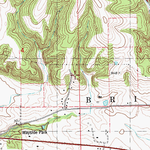 Topographic Map of Town of Bridgeport, WI