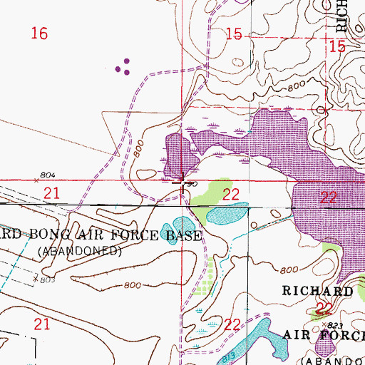 Topographic Map of Town of Brighton, WI