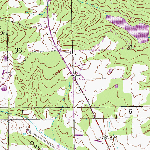 Topographic Map of Last Days Church, AL