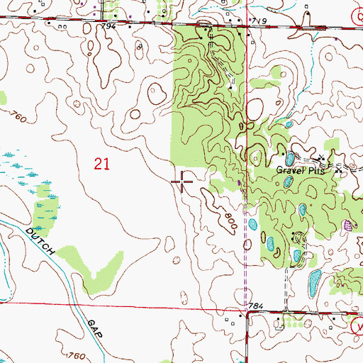 Topographic Map of Town of Bristol (historical), WI