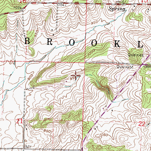 Topographic Map of Town of Brooklyn, WI
