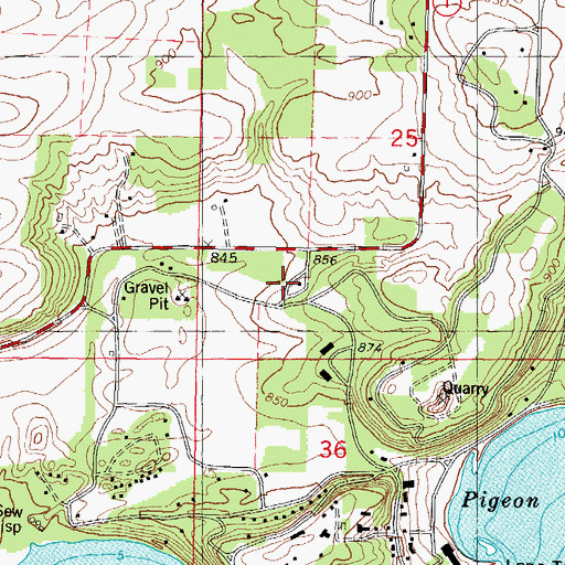 Topographic Map of Town of Brooklyn, WI