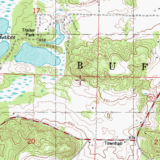 Topographic Map of Town of Buffalo, WI