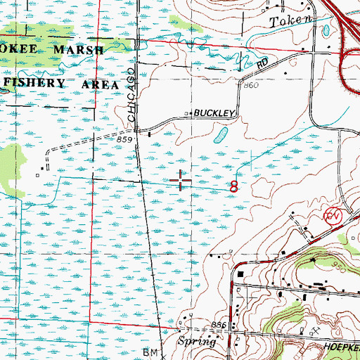 Topographic Map of Town of Burke, WI