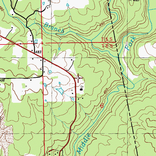 Topographic Map of Mentone Church, AL