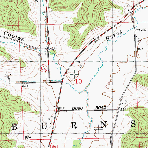 Topographic Map of Town of Burns, WI