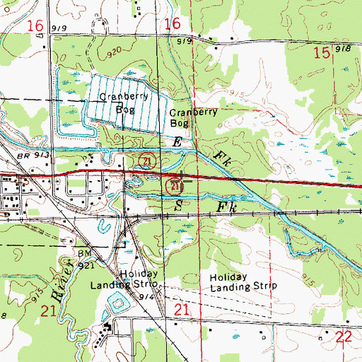 Topographic Map of Town of Byron, WI