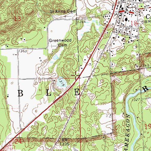 Topographic Map of Town of Cable, WI