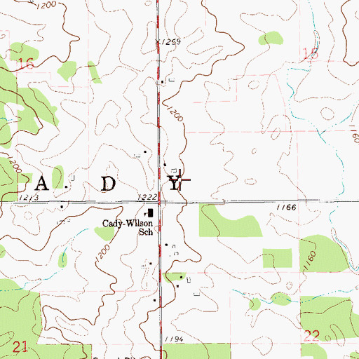Topographic Map of Town of Cady, WI