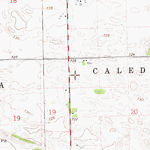 Topographic Map of Town of Caledonia, WI