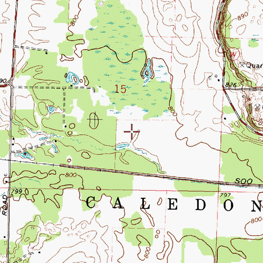 Topographic Map of Town of Caledonia, WI