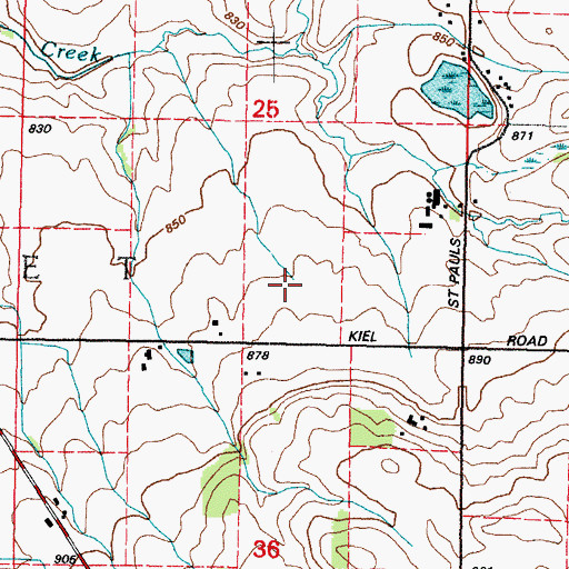 Topographic Map of Town of Calumet, WI