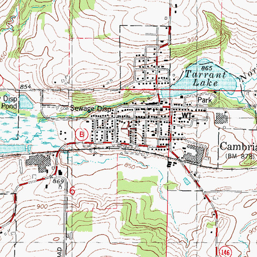 Topographic Map of Village of Cambria, WI