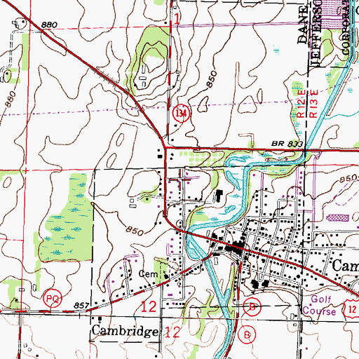 Topographic Map of Village of Cambridge, WI