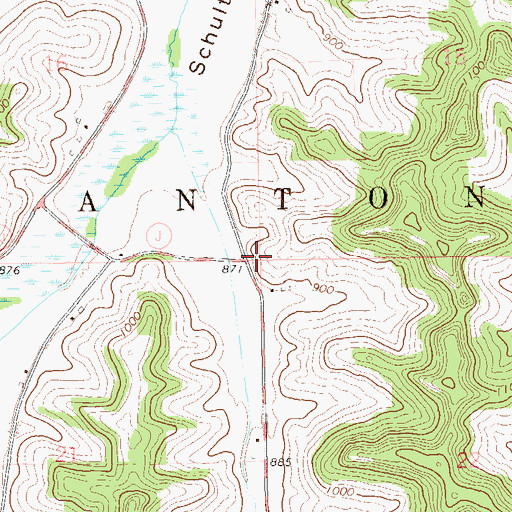 Topographic Map of Town of Canton, WI