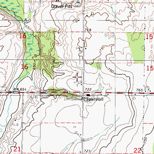 Topographic Map of Town of Carlton, WI