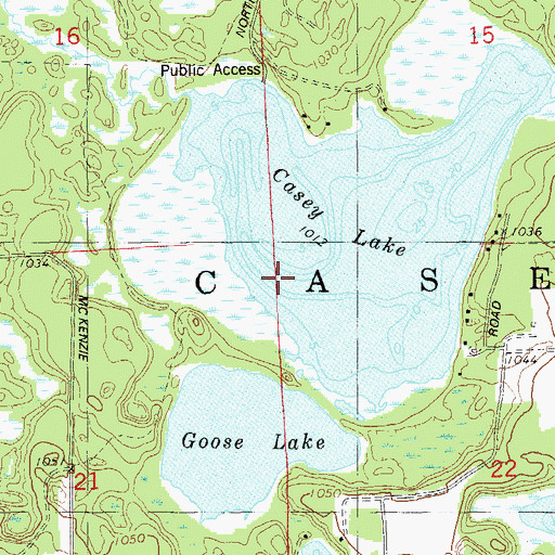 Topographic Map of Town of Casey, WI
