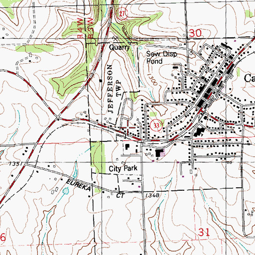Topographic Map of Village of Cashton, WI