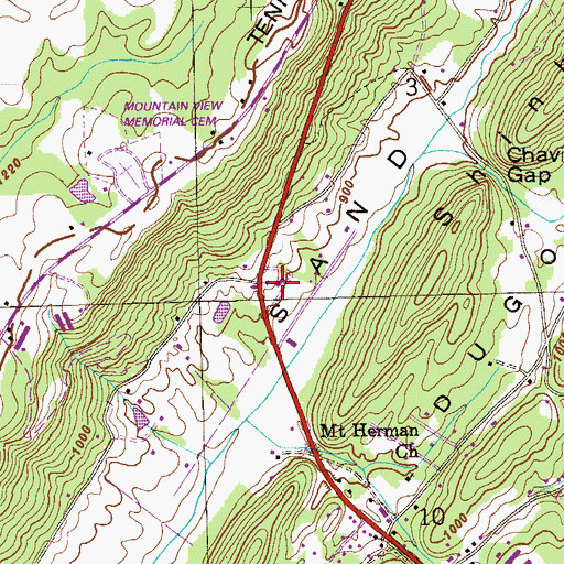 Topographic Map of Pine Ridge Church, AL