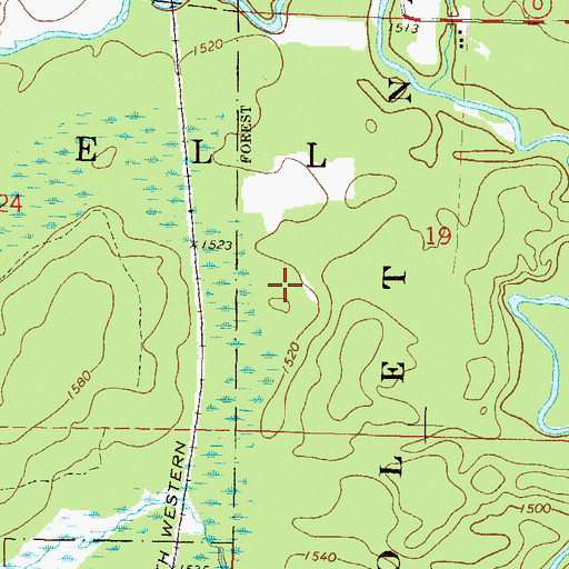 Topographic Map of Town of Caswell, WI