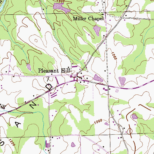 Topographic Map of Pleasant Hill Church, AL