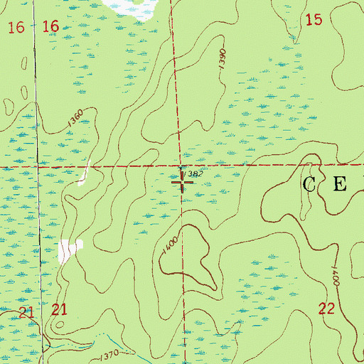 Topographic Map of Town of Cedar Rapids, WI