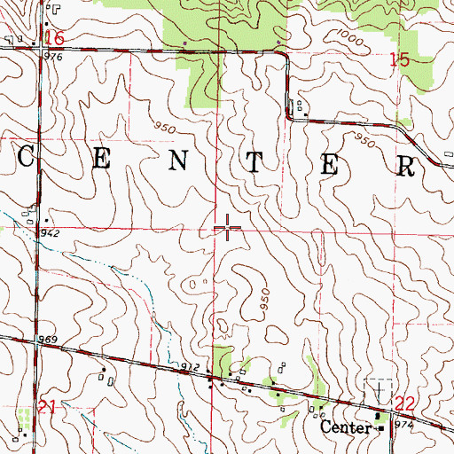 Topographic Map of Town of Center, WI