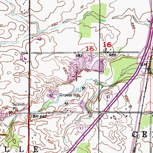 Topographic Map of Town of Centerville, WI