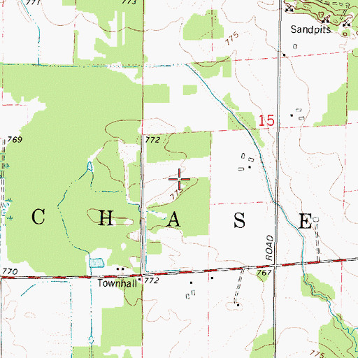 Topographic Map of Town of Chase, WI