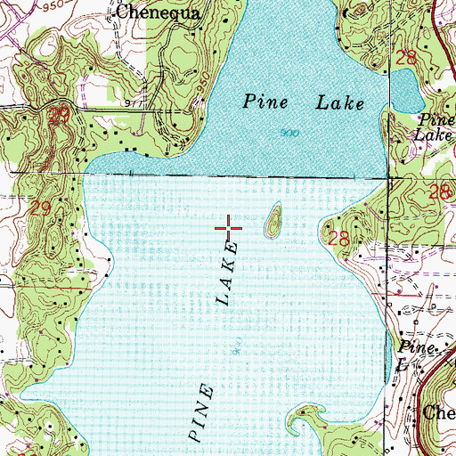 Topographic Map of Village of Chenequa, WI
