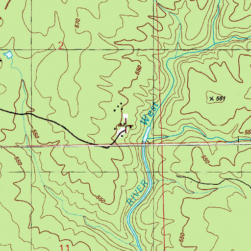 Topographic Map of Ponderosa Bible Camp, AL