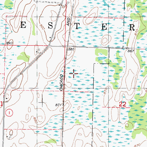 Topographic Map of Town of Chester, WI