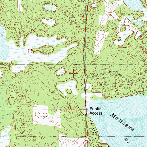 Topographic Map of Town of Chicog, WI