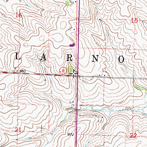 Topographic Map of Town of Clarno, WI