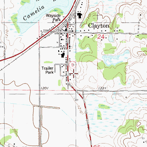 Topographic Map of Village of Clayton, WI