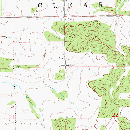Topographic Map of Town of Clear Creek, WI