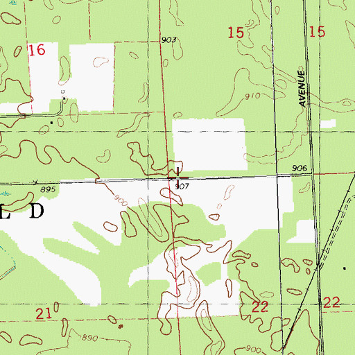 Topographic Map of Town of Clearfield, WI